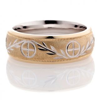 Jewelry Rings Bridal Wedding Bands 10K Gold Bonded Cross and Leaf