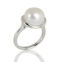 tara pearls 11 12mm freshwater pearl silver button ring d