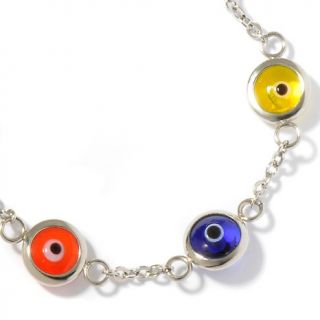 stately steel evil eye cable link 7 14 bracelet d 20091214163231383