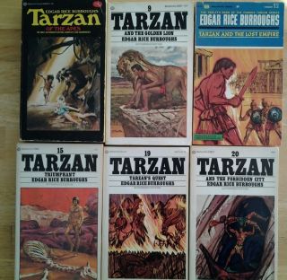 Tarzan Edgar Rice Burroughs Book Lot of 6 Books