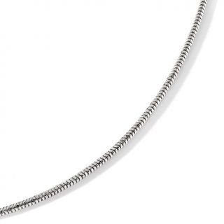 Sterling Silver Rhodium Plated 1.5mm Diamond cut Snake Chain