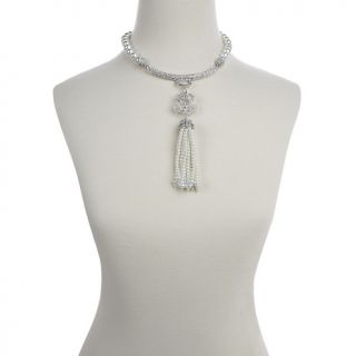  Daus Georgian Simulated Pearl Tassel Drop 15 1/2 Neckla