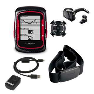 New Garmin Edge 500 GPS Bundle Red/Black, Premium Heartrate, Cadence