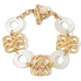  rewards mother of pearl goldtone toggle bracelet rating 10 $ 13 97