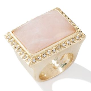  rose quartz and crystal pave ring note customer pick rating 18 $ 17 95