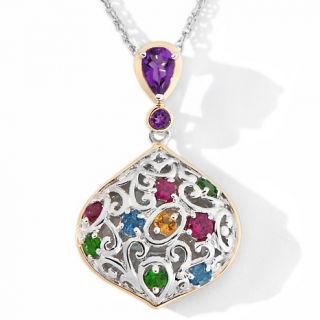  Wieck Victoria Wieck .95ct Multigemstone 2 Tone Pendant with 17 Chain