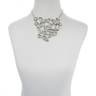 Isharya 925 Quartz Crystal Geometric 15 1/2 Bib Necklace