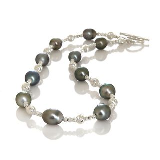  Cultured Tahitian Pearl Sterling Silver 16 Bead Necklace
