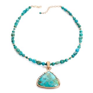  Turquoise Copper and Sterling Silver Pendant with 17 1/2 Necklace