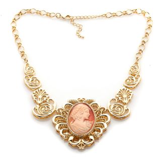  AMEDEO NYC® Sardinia 40mm Cameo Ornate Goldtone 17 1/2 Necklace