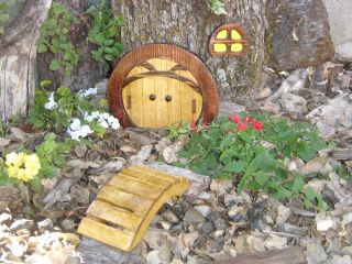 Miniature Garden Fairy Gnome Hobbit Elf Troll Door Sunny round door