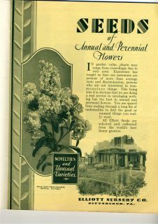 Elliotts Planting Book for 1930 Plants & Seeds Nursery Pittsburgh
