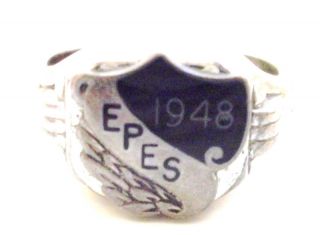 1948 class ring EPES sterling silver black onyx