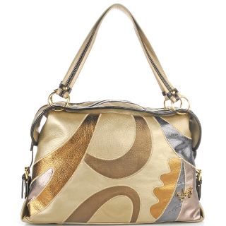 Sharif Leather Collage with Swirl Patchwork Bag