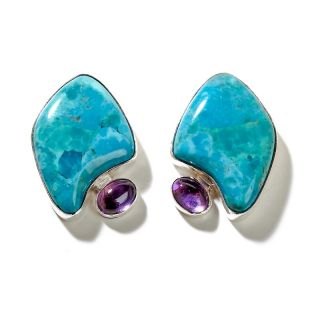 Jay King Kingman Turquoise and Oval Amethyst Earrings