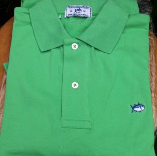 Southern Tide Skip Jack Short Sleeve Polo Shirts Color Leaf Green Size
