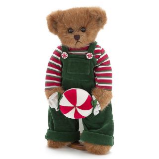 The Bearington Collection Handcrafted Moe Mint Holiday Bear with Stand