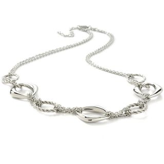  Polished Link and Rope Link Station 28 Necklace