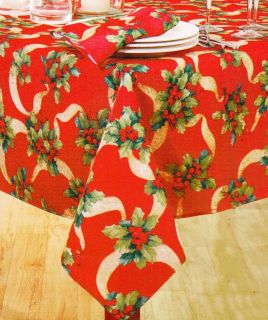 This is a lovely print Christmas Fabric Tablecloth from Elrene.