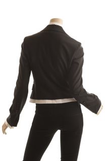 BCBG Max Azria Black White Wool Tuxedo Jacket Size S