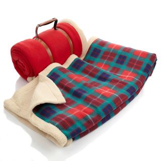  set of 2 plaid and sherpa fleece throws note customer pick rating 23