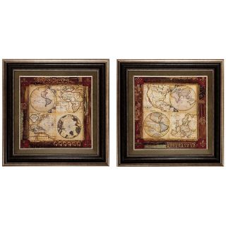  Earth I and II Framed Art Prints, 29 x 29in   Set of 2