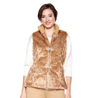  mischka faux fur vest with jewel clasps rating 18 $ 29 98 s h