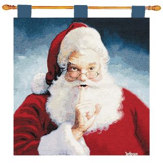 Santa Holiday Hours Tapestry with Rod   26 x 26