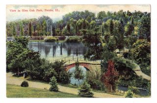 Illinois postcard Peoria View in Glen Oak Park