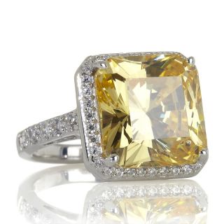 Jean Dousset Absolute Radiant Cut Canary Frame Ring