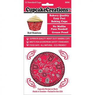  Cookie Decorating Cupcake Creations Baking Cups 32 pack   Red Bandana