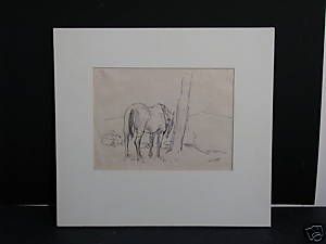  Edward B Lintott Ink Drawing American Horse