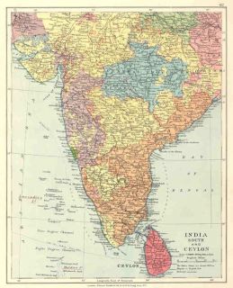  Sri Lanka Old Vintage Map Edward Stanford Circa 1920 Ceylon