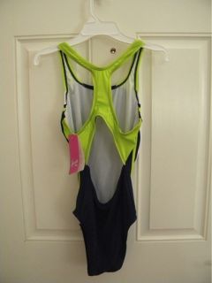 Speedo Navy Blue Racer Back Girls Swimsuit Bathing Suit