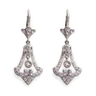 Xavier .87ct Absolute™ Round and Pavé Drop Leverback Earrings at