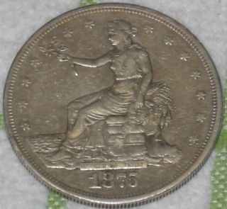 US Coin 1875 CC Silver Trade Dollar Key Date VF Super rare Quality