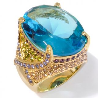 Joan Boyce Beautiful Blue Multicolor Crystal Ring