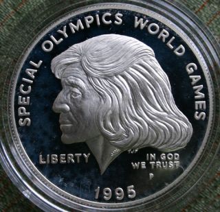  Olympic World Games Proof Silver Dollar Coin Eunice Kennedy Shriver
