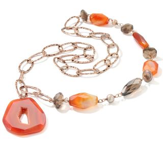 Deb Guyot Designs Red Agate and Multigemstone 31 Link Necklace
