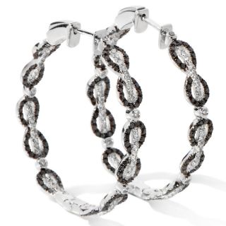 7ct Black and White Diamond Sterling Silver Inside/Outside Earrings