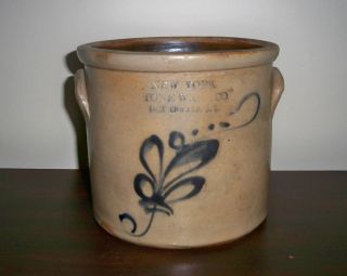  New York Stoneware Co Fort Edward N Y 1 Gal Crock Excellent 19th cent