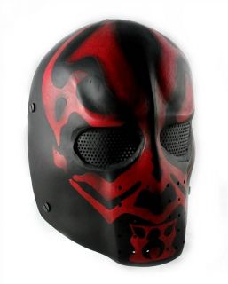 Army of Two Airsoft FMA Elliot DMF Mask with Wire Mesh Red and Black