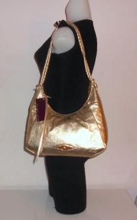 New Elliott Lucca Handbag Metallic Light Gold Leather Shoulder Bag