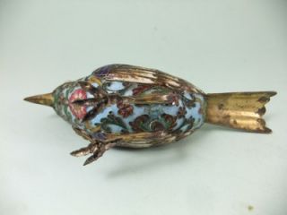 Chinese/Hong Kong export, gilt metal enamel bird, circa 1900