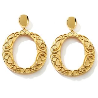 Duchessa Yellow Bronze Embossed Doorknocker Earrings