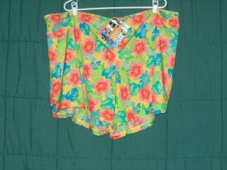 Catalina Womens Plus Zip Front Shorts Swimsuit Cover Up Size 2X
