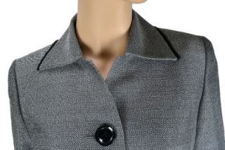 Evan Picone Silver Black 3 Button Jacket Blazer Only Petite Size 6P