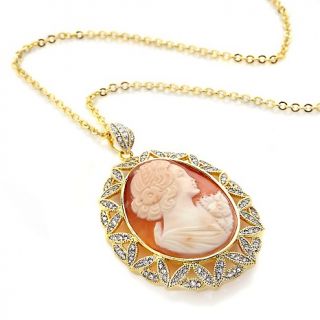 Amedeo NYC  Autunno 45mm Cornelian and Crystal Leaf Pendant with