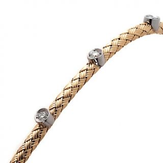 14k gold diamond accented basket weave 6 34 bracelet d 00010101000000