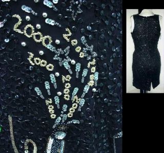 120 in 2000 New Year’s Eve Collectible 2000 Silk Sequin Gown Dress